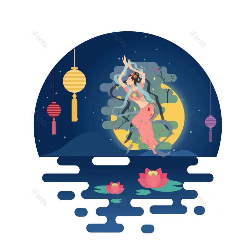 团圆图片,中秋元素,月亮PNG,嫦娥免抠素材